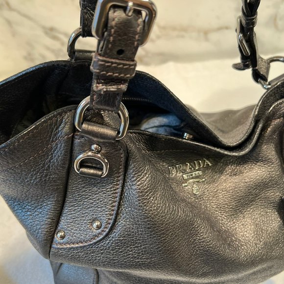 Prada Black Vitello Daino Satchel Bag - Picture 8 of 15